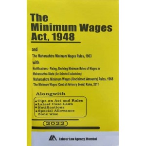 Labour Law Agency's The Minimum Wages Act, 1948 Bare Act 2022 by 